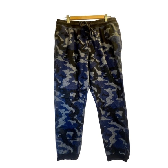 Sale George Men's Fleece Joggers L Blue Gray Camo - Picture 2 of 13